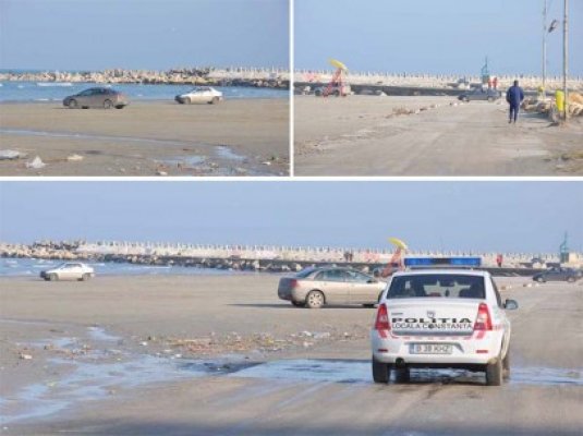 Poliţia Locală, slalom printre maşinile parcate pe plaja Modern